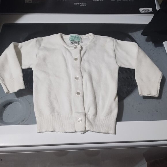 Julius Berger Ivory Button Down Cardigan Infant 24 Months Made in USA - Picture 1 of 6